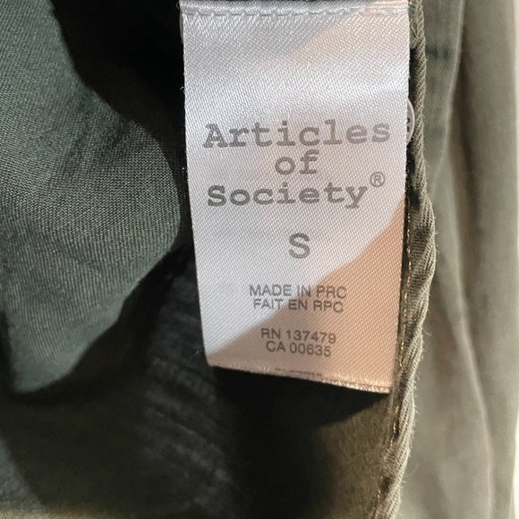 Articles of Society Womens Khaki 100% Tencel Shirt Size S like new - Picture 6 of 7